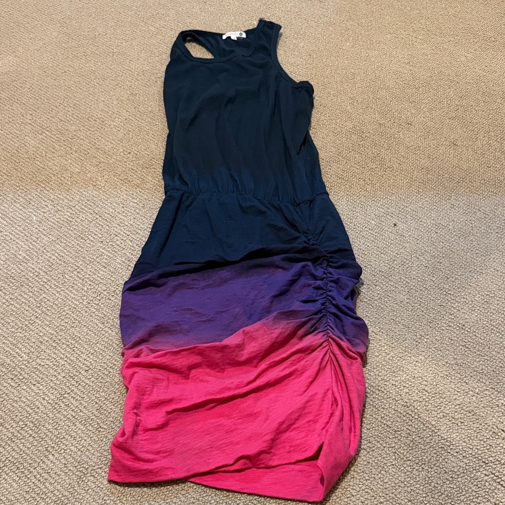 Sundry Black and Pink Ombre Midi Dress